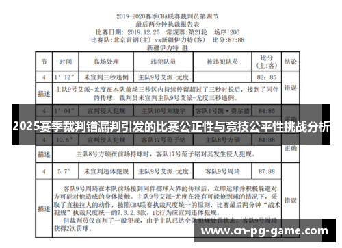 2025赛季裁判错漏判引发的比赛公正性与竞技公平性挑战分析 2025赛季裁判错漏判引发的比赛公正性与竞技公平性挑战分析